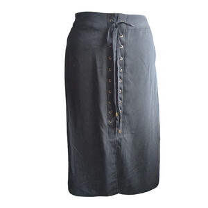 Size 2 Who What Wear black corset style lace up women's shirt #17